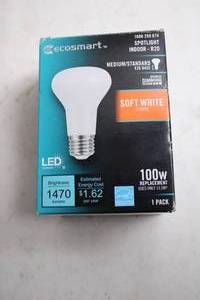 lot 267 image: EcoSmart 100W Equivalent Soft White BR30 LED Bulb