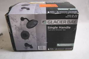 lot 270 image: Glacier Bay Matte Black Single Handle Tub and Shower Set
