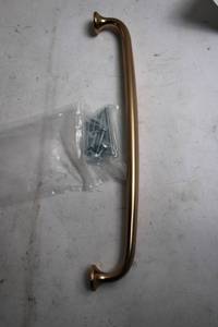 lot 275 image: Brushed Gold Door Handle with Screws Set 12-inch