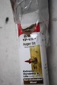 lot 282 image: 58 x 17-12 Auger Bit for Nail Embedded Wood