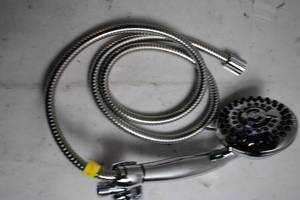 lot 283 image: Adjustable Chrome Handheld Shower Head with hose