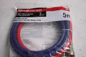 lot 339 image: 2-Pack 5ft Washing Machine Hoses - Hot and Cold Water