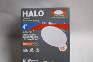 lot 365 image: Halo Canless 4 5-Color Selectable Slim LED Downlight