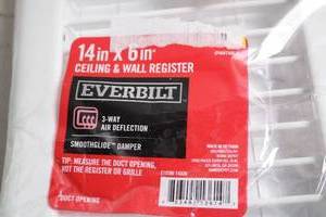 lot 366 image: Everbilt 14 in x 6 in Ceiling and Wall Register with Smooth Glide Damper