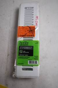 lot 377 image: Everbilt 2 in x 12 in White Floor Register with 2-Way Air Deflection