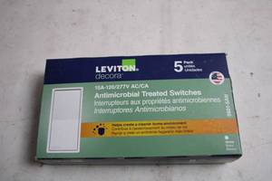 lot 392 image: Leviton Decora Antimicrobial Treated Switches 5-Pack