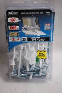 lot 405 image: Cobra Anchors FlipToggle 25-Pack 14 x 2-12
