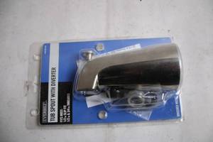 lot 407 image: Everbilt Tub Spout with Diverter in Brushed Nickel Finish