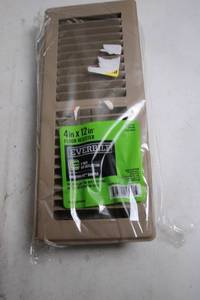 lot 408 image: Everbilt 4 in x 12 in Floor Register with Smoothglide Damper