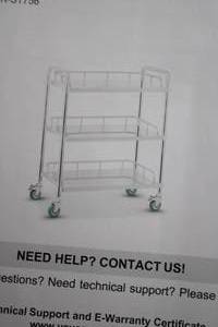 lot A-412 image: Vevor Lab Cart Stainless Steel with Wheels