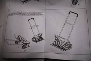 lot A-414 image: Heavy Duty Snow Pusher with Assembly Instructions