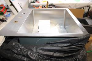 lot A-416 image: Stainless Steel Kitchen Sink with Accessories