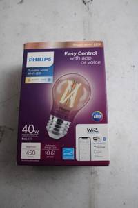 lot 428 image: Philips Wi-Fi Tunable White LED Light Bulb, 40W Equivalent