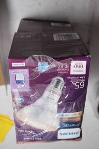 lot 438 image: Set of 4 Philips Smart LED BR30 Light Bulbs with WiFi and Bluetooth