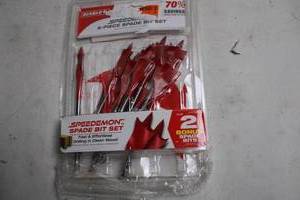 lot 449 image: Diablo SPEEDemon 8-Piece Spade Bit Set Fast Wood Drilling