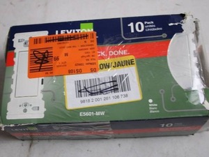 lot 14 image: Leviton 10-Pack Decora Switches in Damaged Factory Packaging