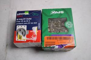 lot 67 image: Leviton 50 Amp EV Outlet and Spax 1.5 Inch Screws