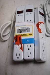lot 147 image: Set of 5 Power Strips with Surge Protection and Switches