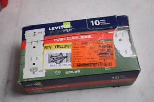 lot 162 image: 10 Pack Leviton Decora Edge Electrical Outlets E5325-MW