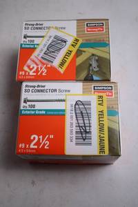 lot 163 image: Lot of 2 Boxes Simpson Strong-Drive SD Connector Screws #9 x 2 12 inch