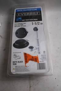 lot 216 image: Everbilt Easy Touch Bath Drain in Matte Black