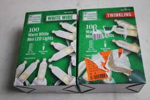 lot 252 image: Set of 2 Boxes of 100 Warm White Mini LED Lights with Twinkling Feature