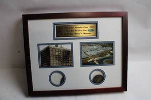 lot 10 image: Twin Cities Assembly Plant Commemorative Framed Plaque with Coins