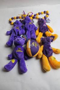 lot 26 image: Minnesota Vikings Plush Set with Football and Beaded Necklace