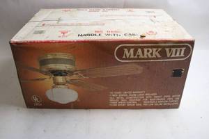 lot 52 image: Mark VIII Ceiling Fan with Light and Three Speed Control