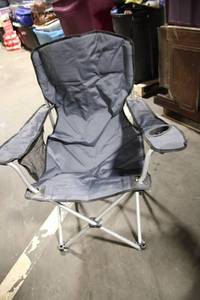 lot 53 image: Folding Camping Chair with Cup Holder and Mesh Back