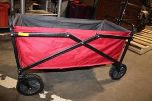 lot 58 image: Red Collapsible Utility Wagon with Foldable Frame