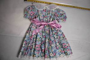 lot 79 image: La Princess Floral Toddler Dress with Lace and Bow