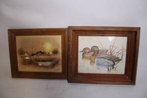 lot 112 image: Pair of Framed Paintings by Gregory F. Messler and Another Artist