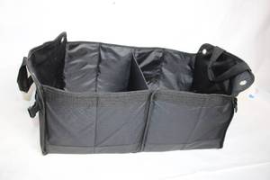 lot 118 image: Black Collapsible Trunk Organizer with Multiple Compartments