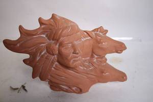 lot 154 image: Terracotta Sculpture of Native American and Horses