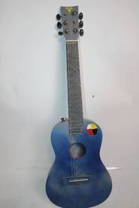 lot 176 image: Blue Acoustic Guitar with Native American Symbol