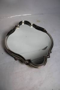 lot 182 image: Ornate Silver-Plated Vanity Tray with Mirror
