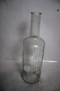 lot 222 image: Vintage Clear Glass Bottle with Octagonal Base