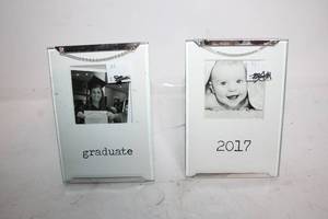 lot 225 image: Pair of Glass Photo Frames with Graduate and 2017 Labels