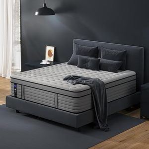 DIFAME King Size Mattress, 12 Inch Memory Foam Hybrid Mattress King in a Box, Individually Pocket Coils Springs for Motion Isolation, Pressure Relief, Edge Support, Medium