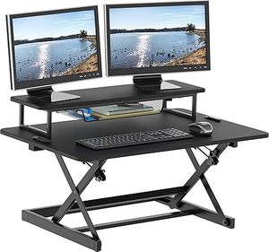 lot O-419-OR image: SHW 36-Inch Height Adjustable Standing Desk Sit to Stand Riser Converter Workstation, Black