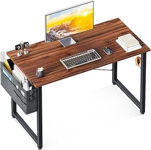lot O-450-OR image: ODK Computer Desk, 40 Inch Small Study Desk, Office Desk with Storage, Work Table with Headphone Hook for Small Space Home Office, Deep Brown