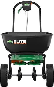 lot P-5-BL image: Scotts Elite Spreader for Grass Seed, Fertilizer, Salt, Ice Melt, Durable Push Spreader Holds up to 20,000 sq.ft. Product