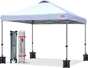 lot P-37-BL image: MASTERCANOPY Durable Pop-up Canopy Tent with Roller Bag (10x10, White)