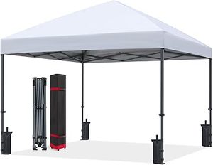 lot P-39-BL image: ABCCANOPY Pop Up Canopy - Outdoor Patio Portable Canopy Tent Heavy Duty for Backyard and Deck with 4 Sandbags(White, 8x8)