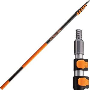 lot P-233-OR image: 5-24 ft Long Telescoping Extension Pole  Multi-Purpose Extendable Pole with Universal Twist-on Metal Tip  Lightweight and Sturdy  Best Telescopic Pole for Painting, Dusting and Window Cleaning