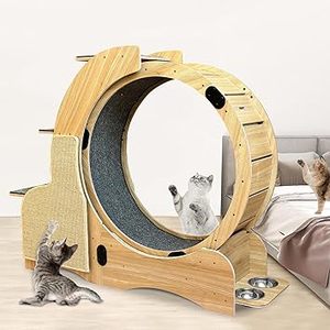 lot P-332-BL image: 5-in-1 Exercise Wheel for Indoor Cats,Cats Wheel Wood Climbing Frame, Cat Litter Fitness Wheel, Oversized Roller Cat Indoor Activity Center