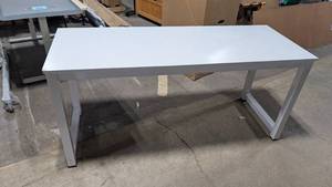 lot O-341-BL image: Tribesigns Computer Desk, 63 inch Large Office Desk Computer Table Study Writing Desk for Home Office, White