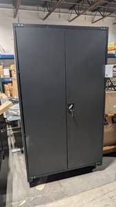 lot S-333-BL image: Transport Series Mobile Storage Cabinet with Wheels, Adjustable Shelves, 230lb Capacity, 24 Depth x 36 Width x 78 Height, Black