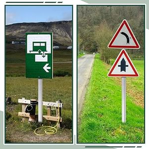 lot P-162-BL image: Gisafai 6 Pack 6ft U Channel Sign 3.1in x 6ft Post Tall Steel Post with Galvanized Coating Heavy Duty Metal Sign Post with Pre Drilled Holes for Easy Mounting Your Sign(Silver)